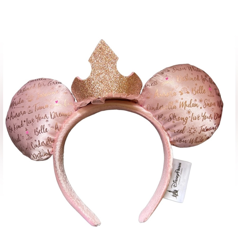 ⚜️ Rare Retired Disney Parks Tiara Crown Ears Headband with Embroidery ⚜️